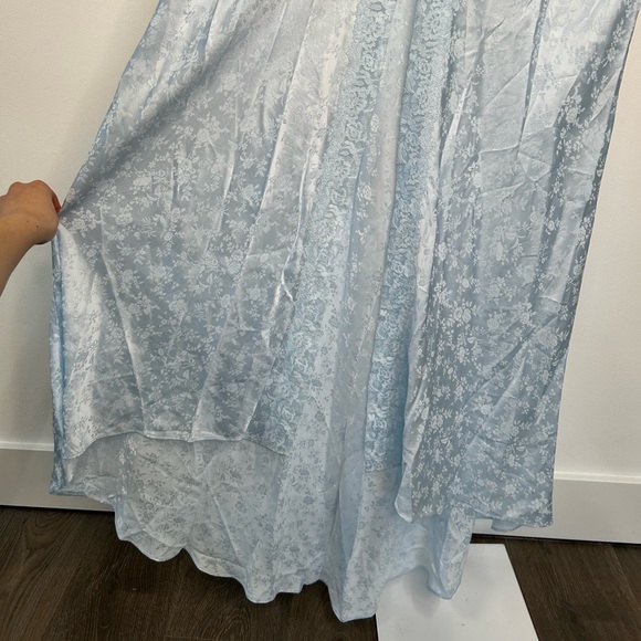 For Love and Lemons Silk Ophelia Blue Gown Size 4 - Picture 7 of 16